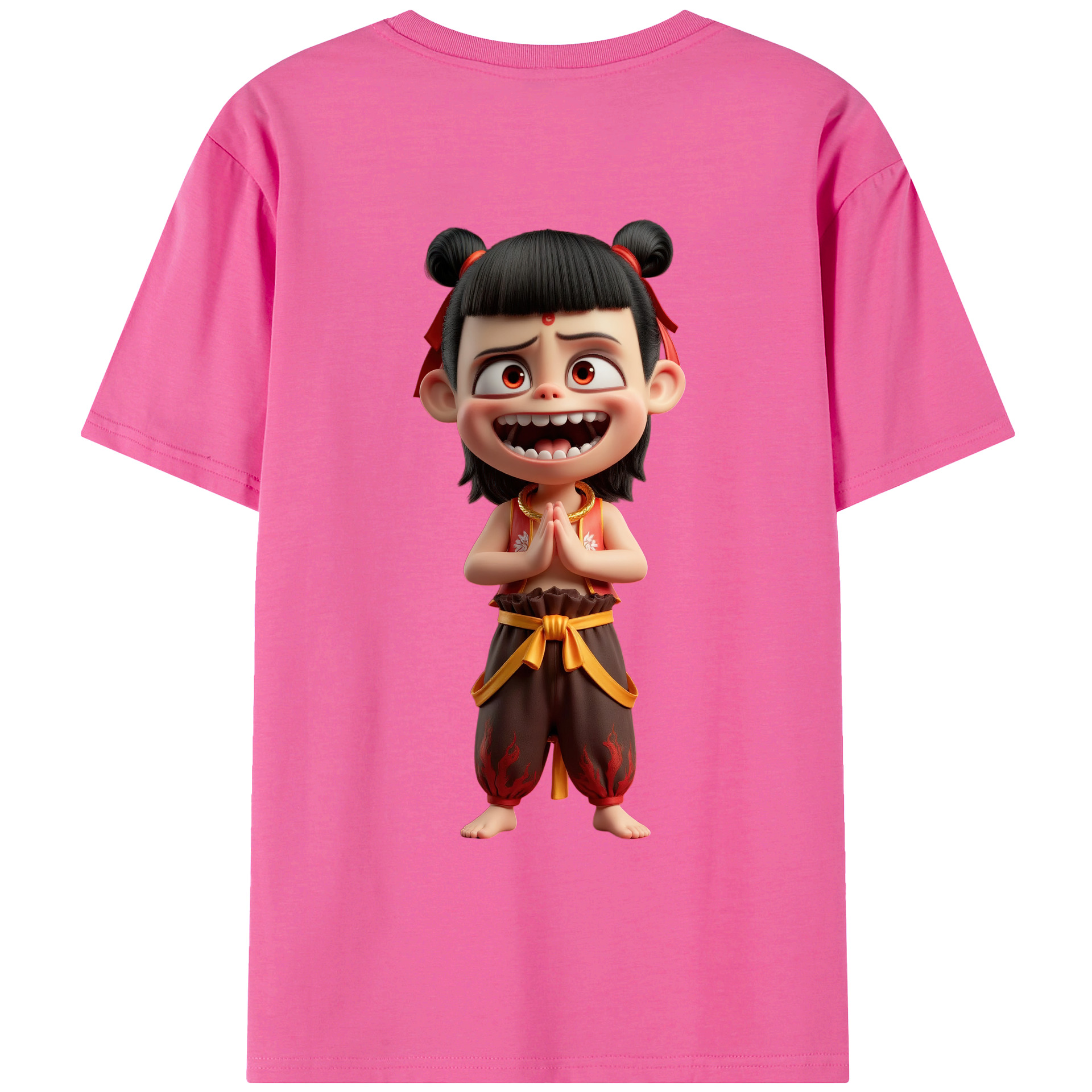 （画像用） Ne Zha 2 ナタ 魔童の大暴れ レディース半袖Tシャツ(バックプリント)